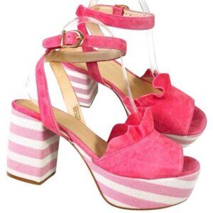 Anthropologie Pink Platform Sandals Size 9 (39)